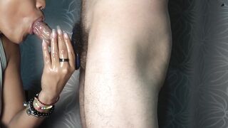 Latina oil massaging hairy cock with closup licking, sucking and blowjob - XattlaLust